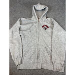Vintage Wisconsin Badgers NCAA Hoodie Men XL Gray Full Zip Collegiate Sportswear